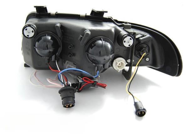 LED Angel Eyes Scheinwerfer für Audi A4 B5 94-98 schwarz CCFL
